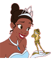 Tiana la Princesa y el sapo para colorear